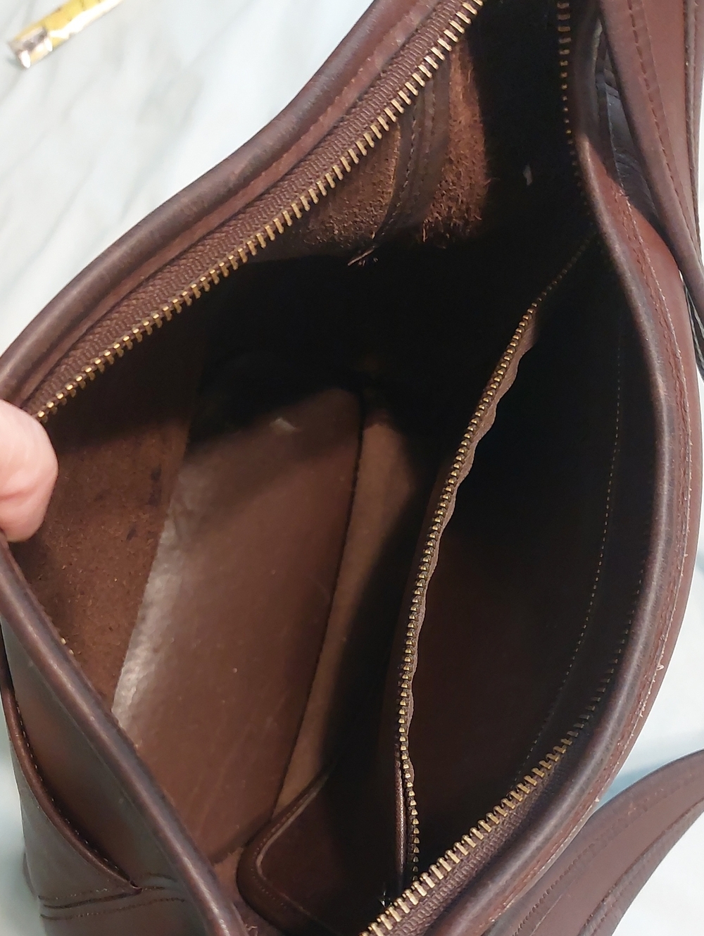 Coach Dark Brown Leather Bucket Crossbody Bag 9060 - Picture 9 of 11